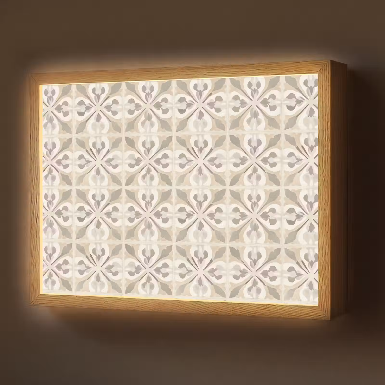 Lightbox - Wandlamp - Tegel - Motief - Beige — 1