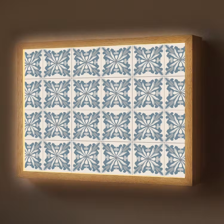 Lightbox - Wandlamp - Dessin - Tegel - Blauw — 1