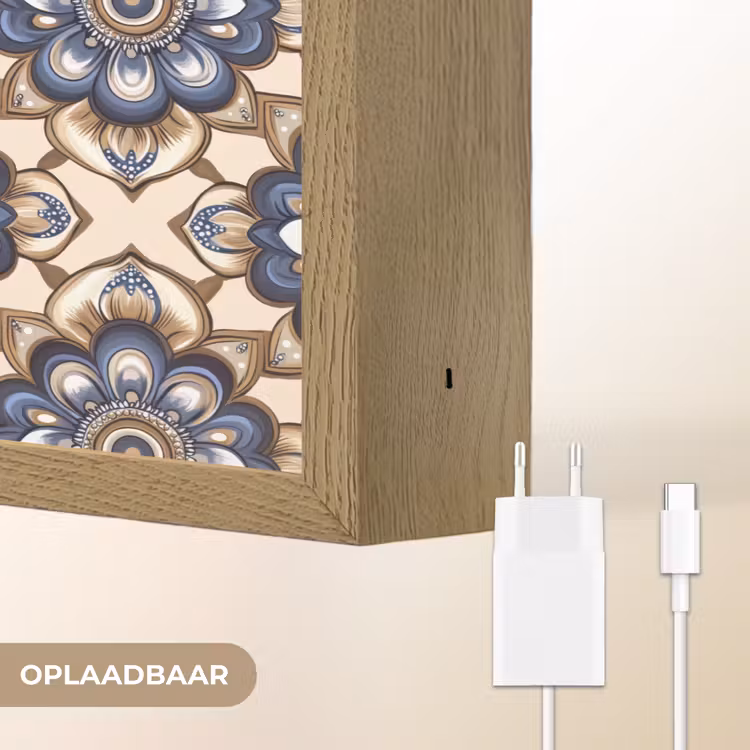Lightbox - Wandlamp - Floraal - Ornament - Blauw — 7
