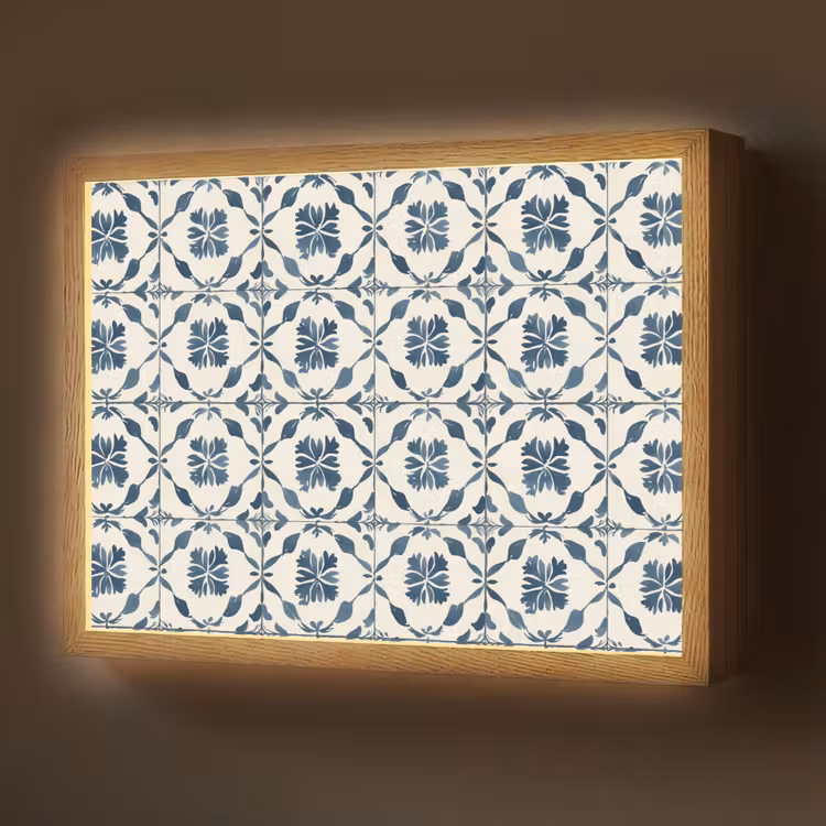 Lightbox - Wandlamp - Grafisch - Tegel - Blauw — 1