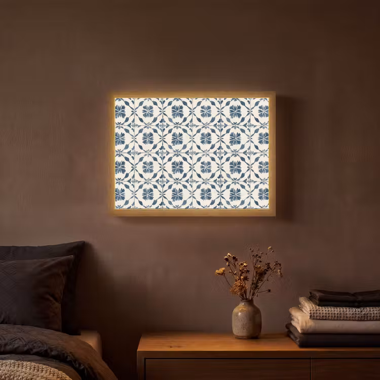 Lightbox - Wandlamp - Grafisch - Tegel - Blauw — 3