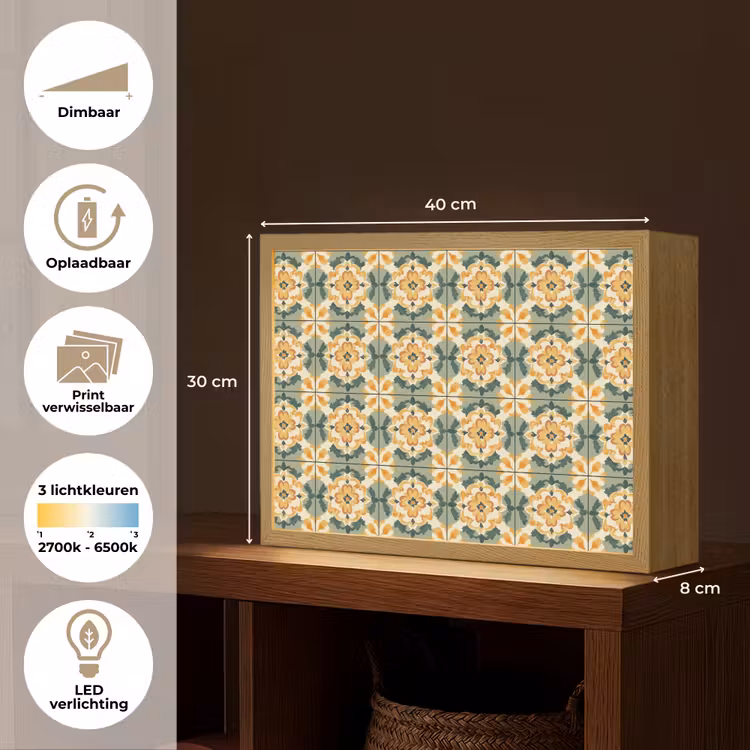 Lightbox - Wandlamp - Keramiek - Verweerd - Kleurrijk — 10