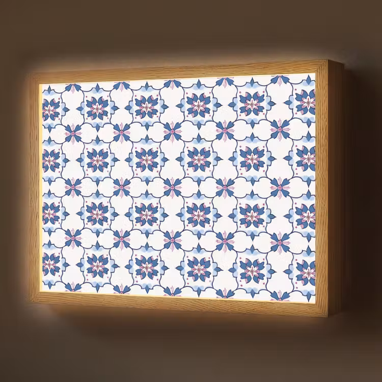 Lightbox - Wandlamp - Modern - Patroon - Blauw - Roze — 1