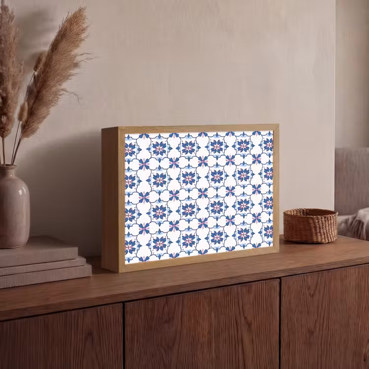 Lightbox - Wandlamp - Modern - Patroon - Blauw - Roze — 4