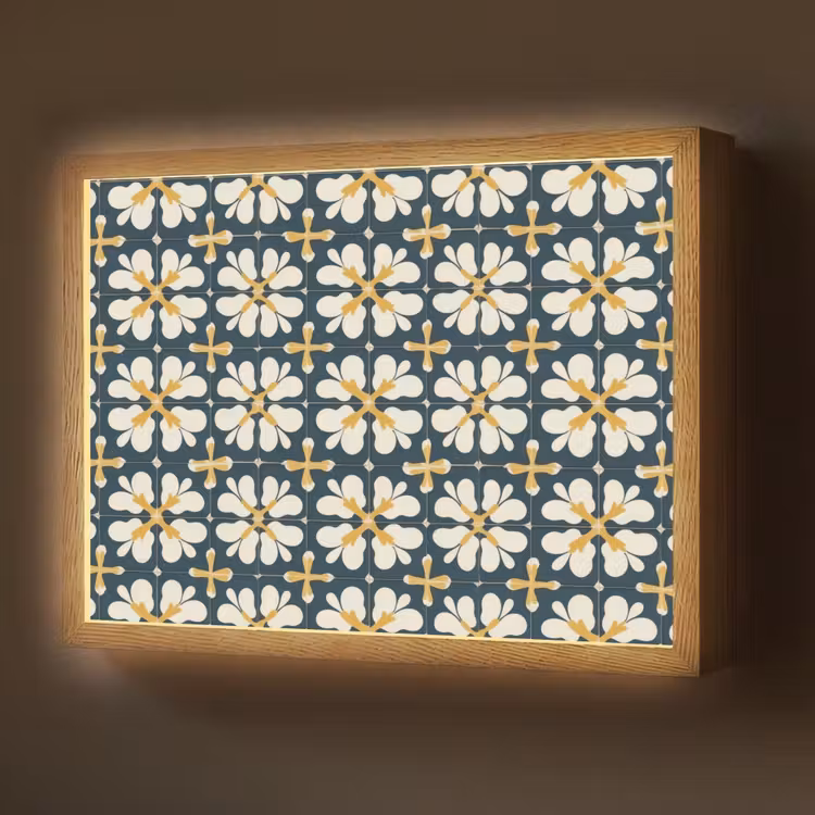 Lightbox - Wandlamp - Motief - Tegel - Okergeel — 1