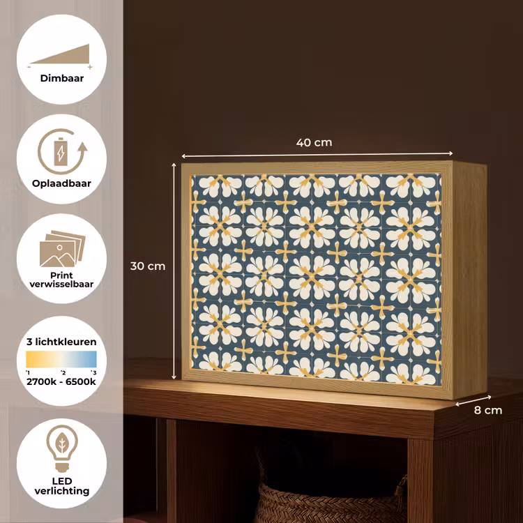 Lightbox - Wandlamp - Motief - Tegel - Okergeel — 10