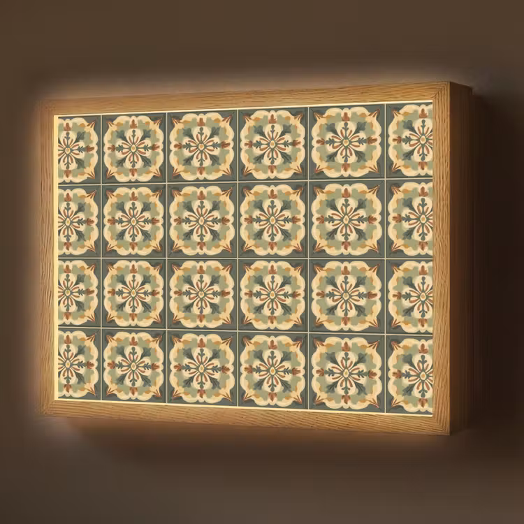 Lightbox - Wandlamp - Ornament - Patroon - Groen — 1