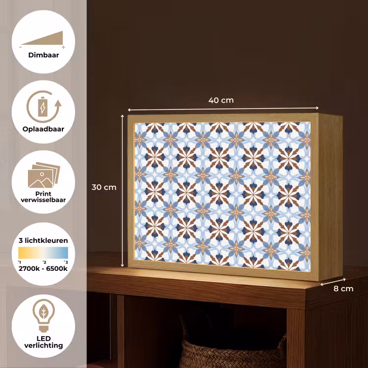 Lightbox - Wandlamp - Ornament - Tegel - Kleurrijk — 10