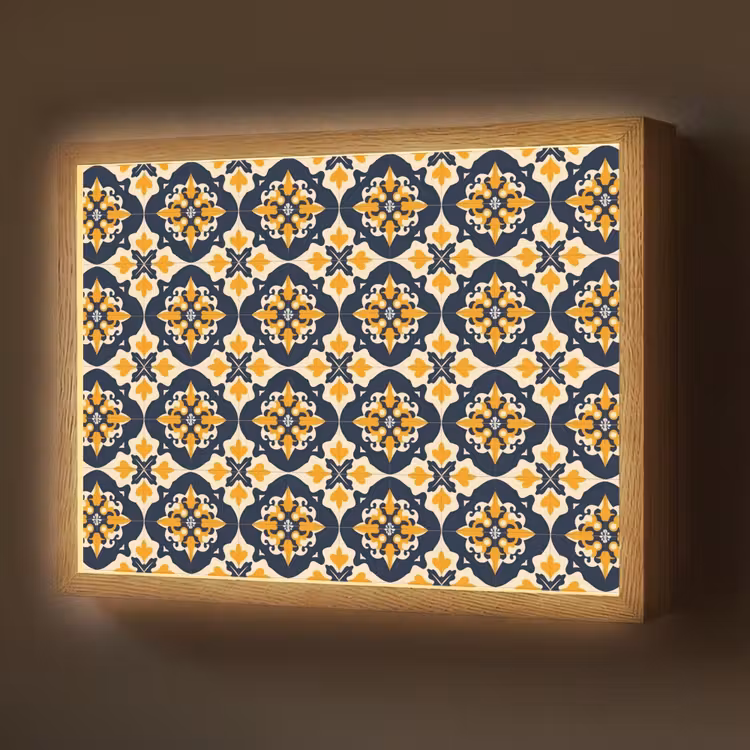 Lightbox - Wandlamp - Patroon - Siertegel - Kleurrijk — 1