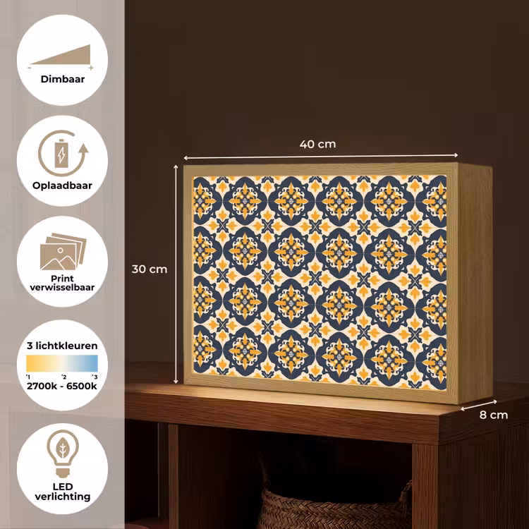 Lightbox - Wandlamp - Patroon - Siertegel - Kleurrijk — 10