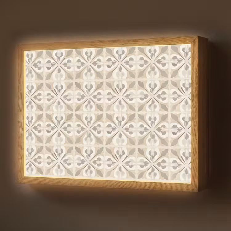 Lightbox - Wandlamp - Tegel - Motief - Beige — 1