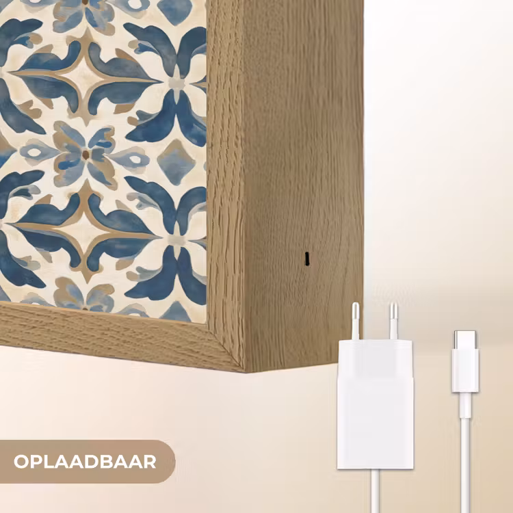 Lightbox - Wandlamp - Tegel - Patroon - Blauw - Beige — 7