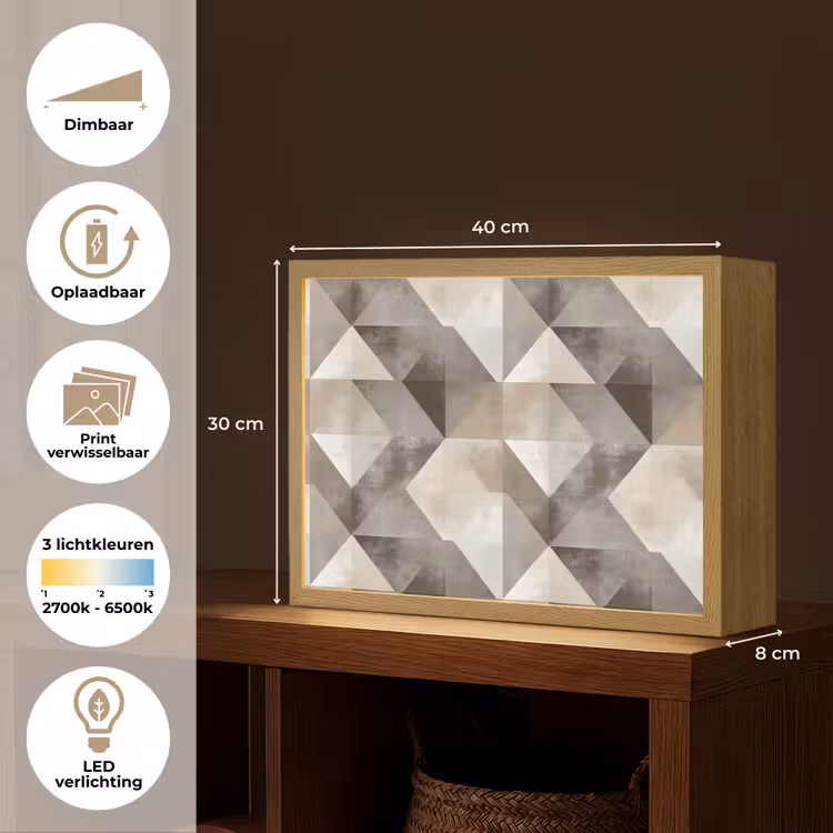Lightbox - Wandlamp - Geometrisch - Motief - Aardetinten — 10