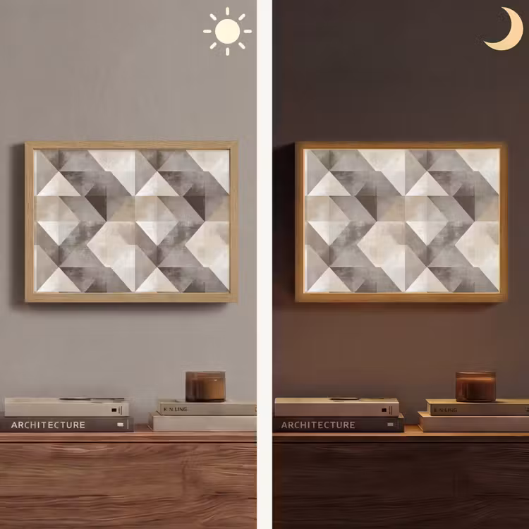 Lightbox - Wandlamp - Geometrisch - Motief - Aardetinten — 6
