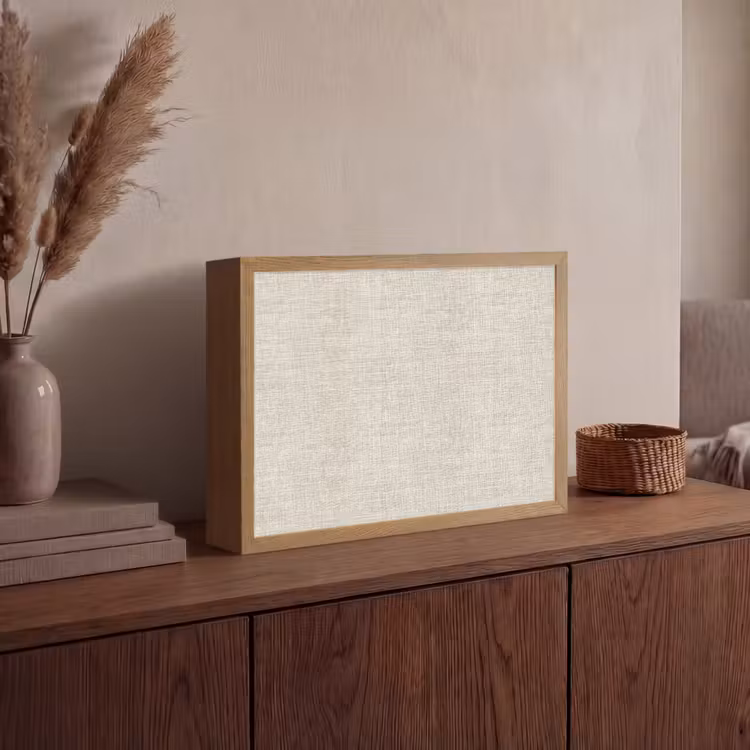 Lightbox - Wandlamp - Linnen - Textuur - Beige — 4