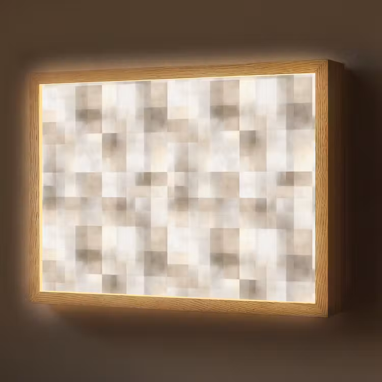Lightbox - Wandlamp - Textuur - Linnen - Beige — 1