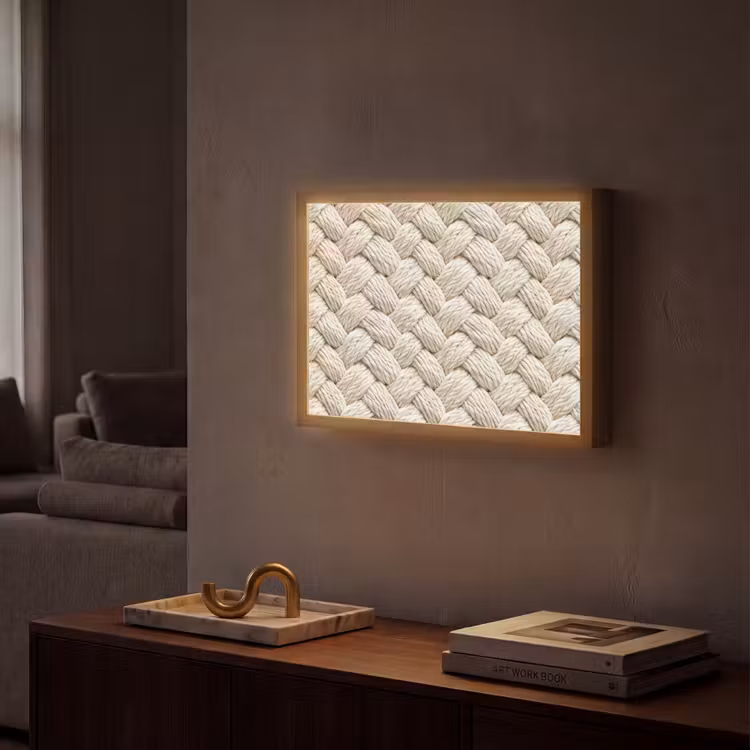Lightbox - Wandlamp - Touw - Gebreid - Beige — 2