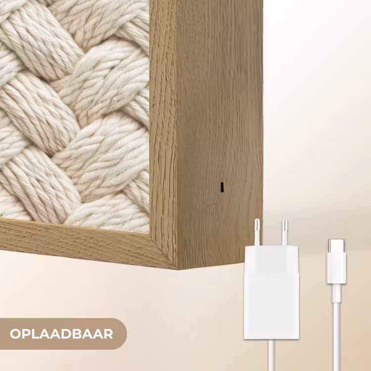 Lightbox - Wandlamp - Touw - Gebreid - Beige — 7