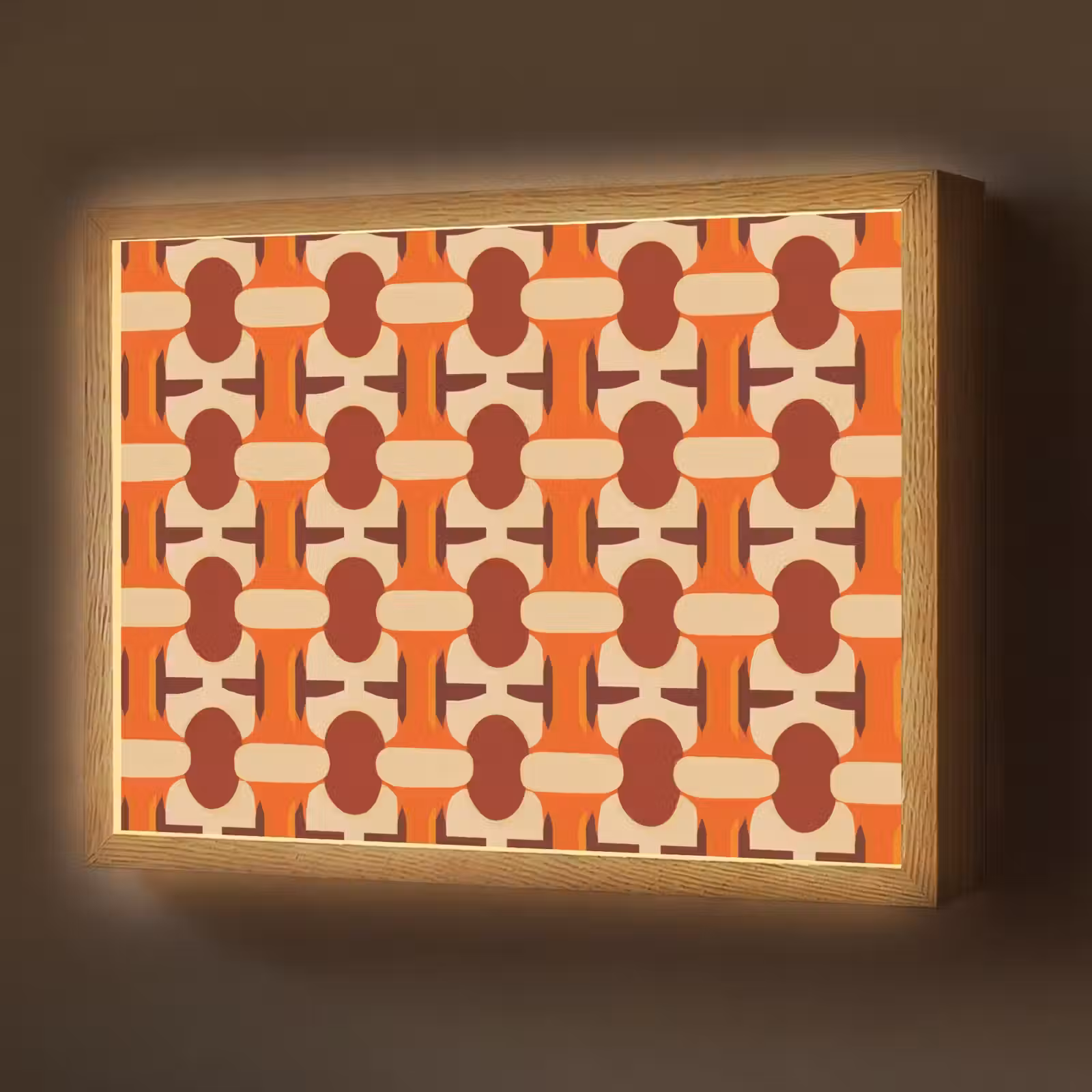 Lightbox - Wandlamp - Geometrisch - Retro - Oranje — 1