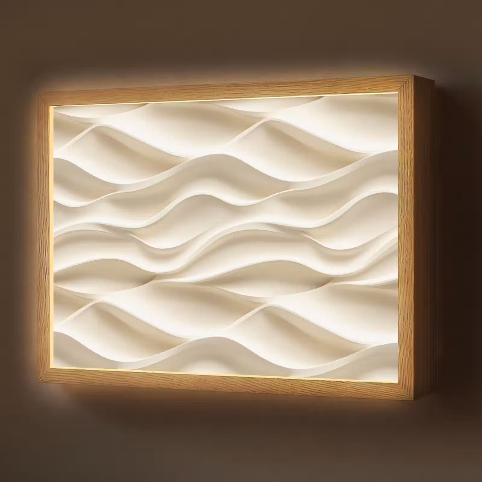 Lightbox - Wandlamp - Lijnen - Golvend - Crème — 1