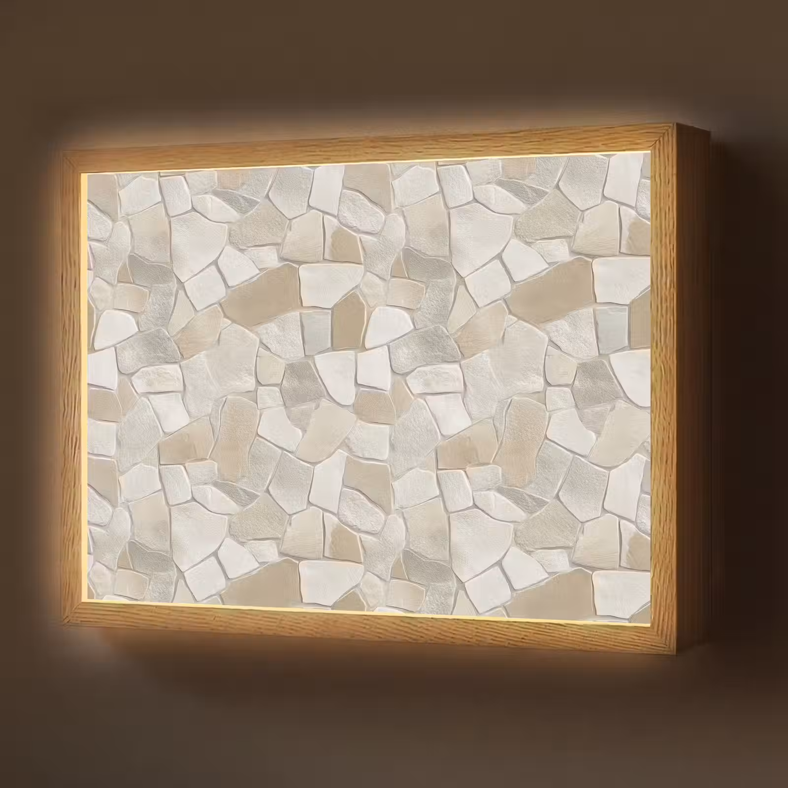 Lightbox - Wandlamp - Mozaïek - Stenen - Beige — 1