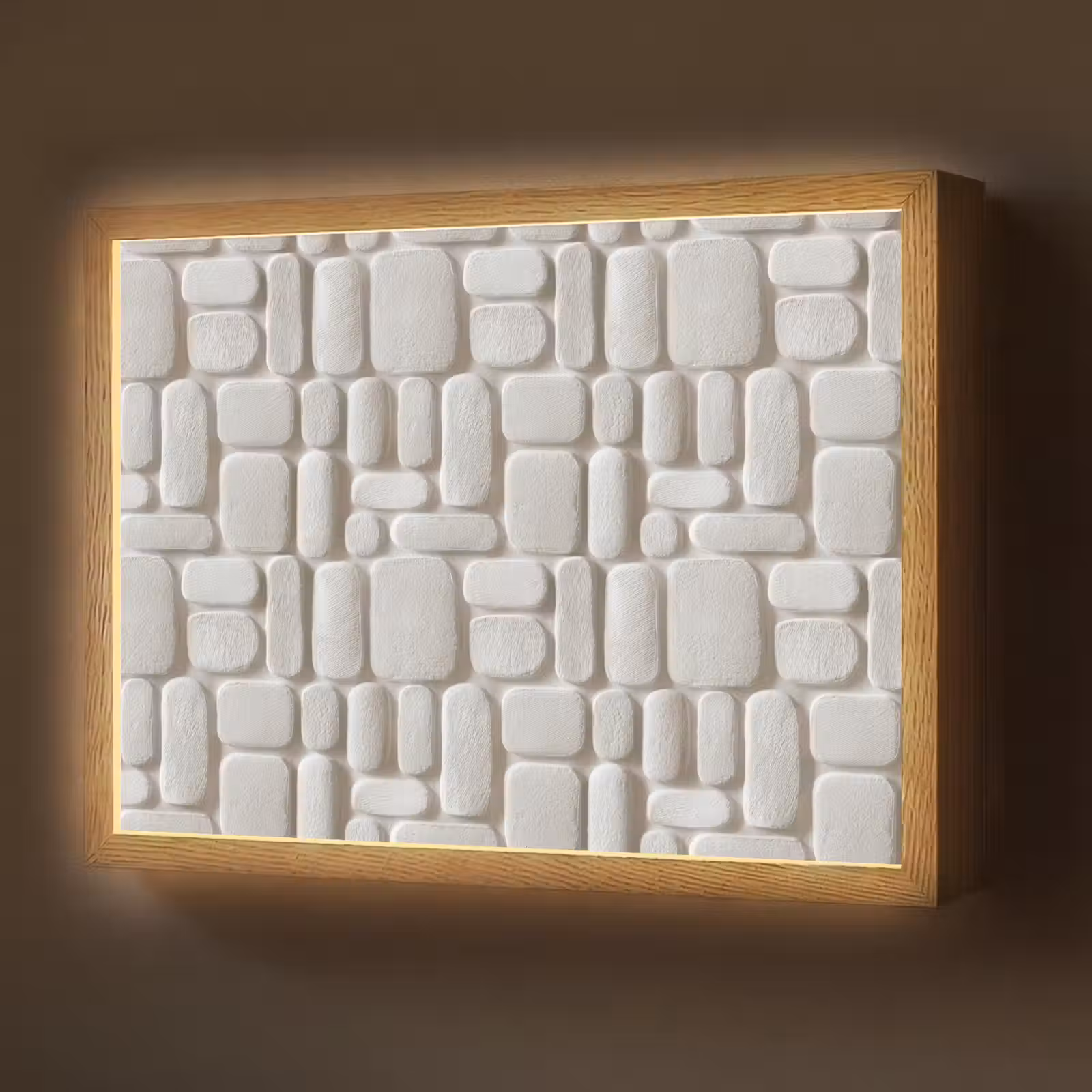 Lightbox - Wandlamp - Reliëf - Structuur - Wit — 1