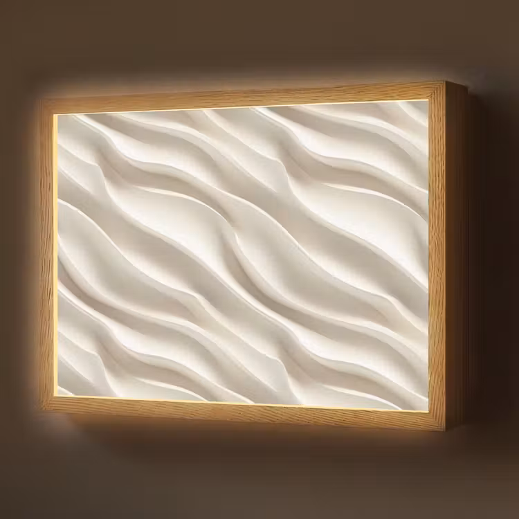 Lightbox - Wandlamp - Diagonaal - Golven - Crème — 1