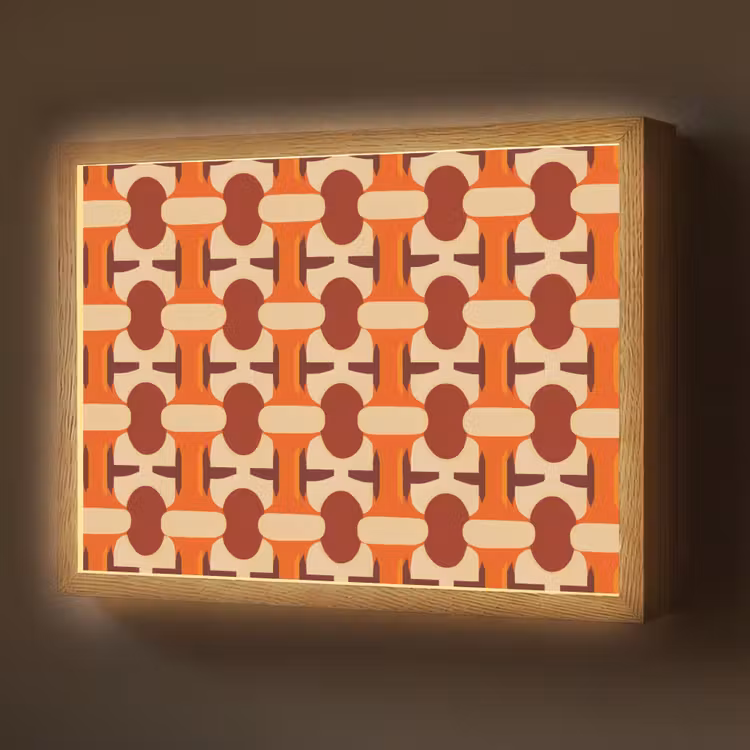 Lightbox - Wandlamp - Geometrisch - Retro - Oranje — 1