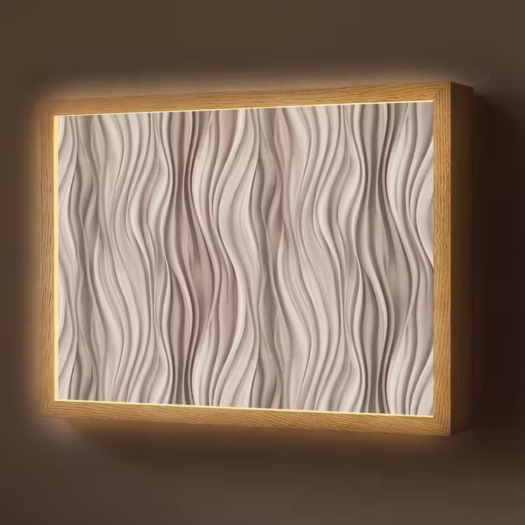 Lightbox - Wandlamp - Golven - 3D - Crème — 1
