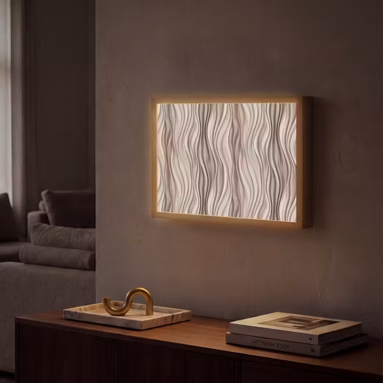 Lightbox - Wandlamp - Golven - 3D - Crème — 2