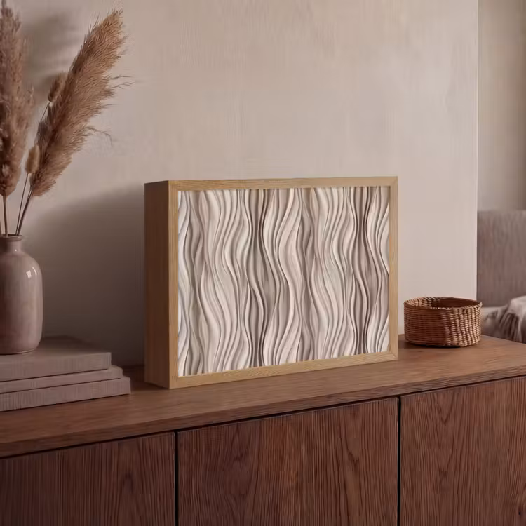 Lightbox - Wandlamp - Golven - 3D - Crème — 4