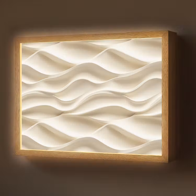 Lightbox - Wandlamp - Lijnen - Golvend - Crème — 1