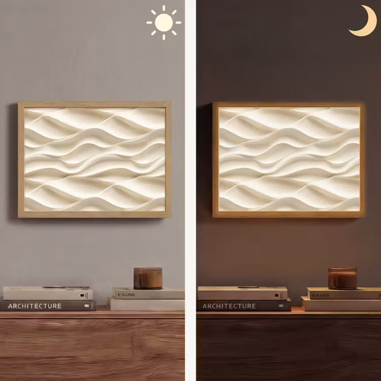 Lightbox - Wandlamp - Lijnen - Golvend - Crème — 6