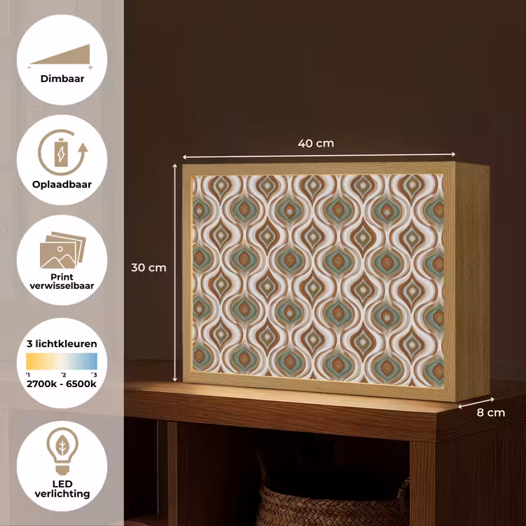 Lightbox - Wandlamp - Motief - Patroon - Kleurrijk — 10