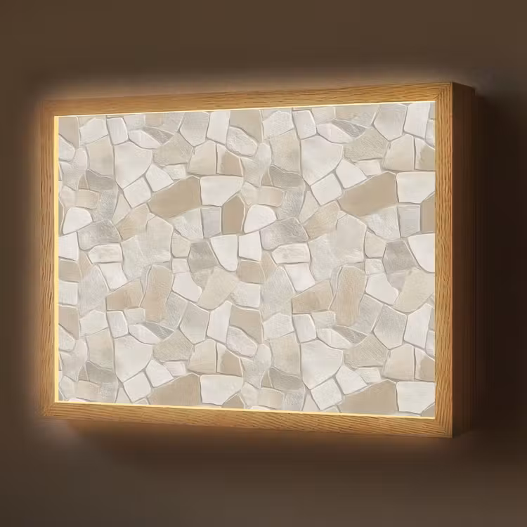 Lightbox - Wandlamp - Mozaïek - Stenen - Beige — 1