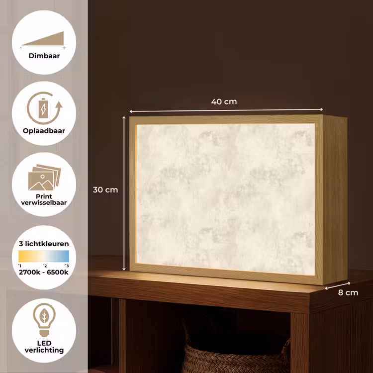 Lightbox - Wandlamp - Patroon - Organisch - Beige — 10