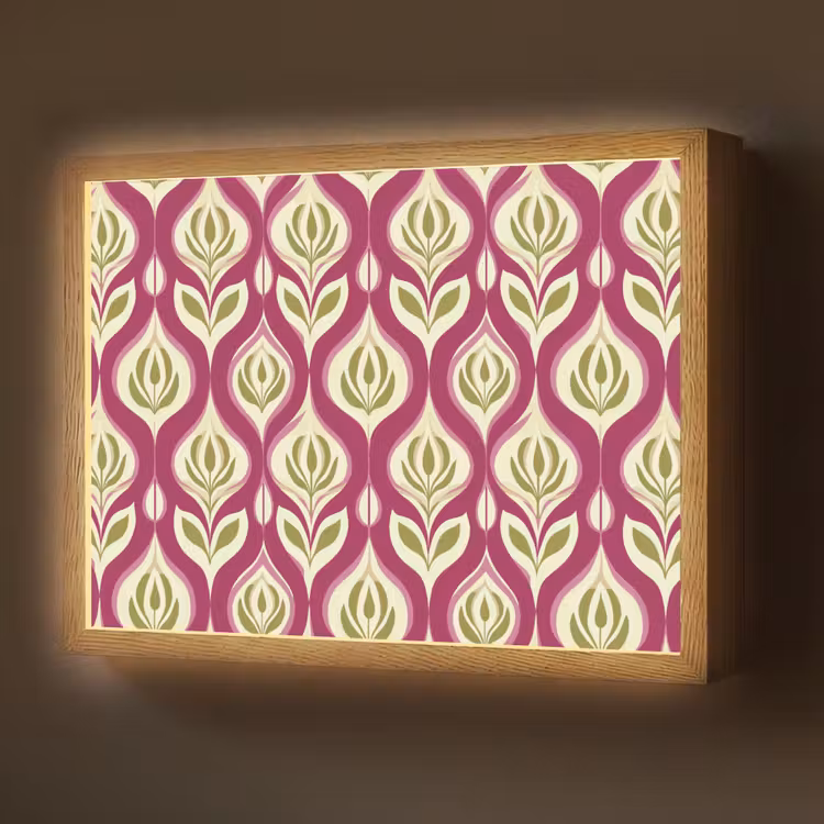 Lightbox - Wandlamp - Retro - Floraal - Paars — 1