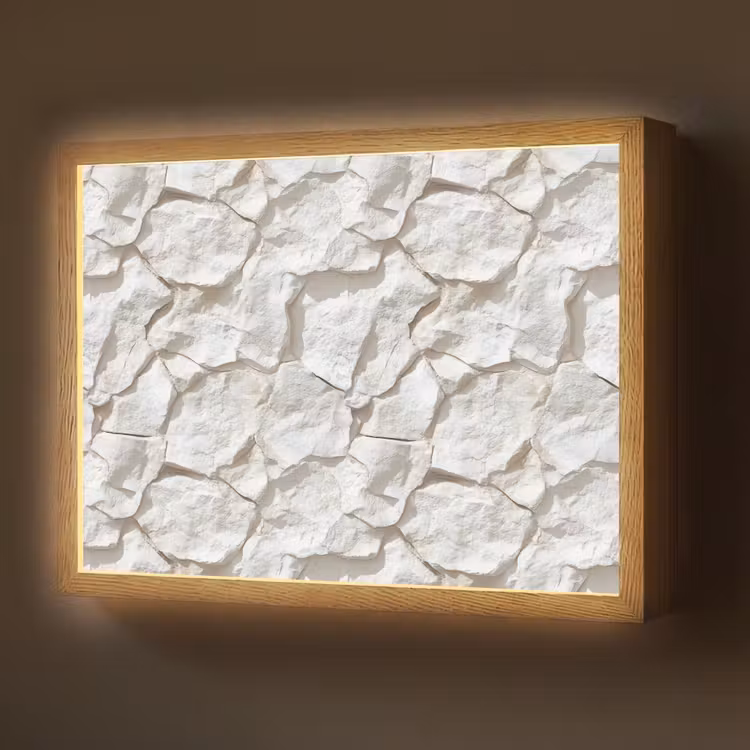 Lightbox - Wandlamp - Structuur - Rots - Wit — 1