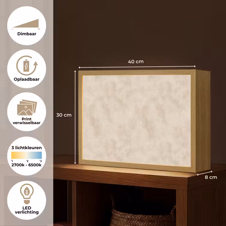 Lightbox - Wandlamp - Structuur - Spikkels - Beige — 10