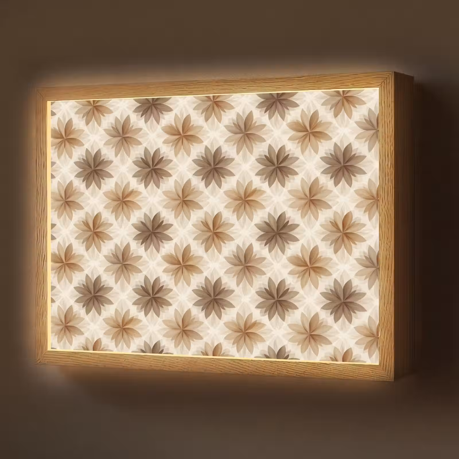 Lightbox - Wandlamp - Geografisch - Patroon - Bruin — 1