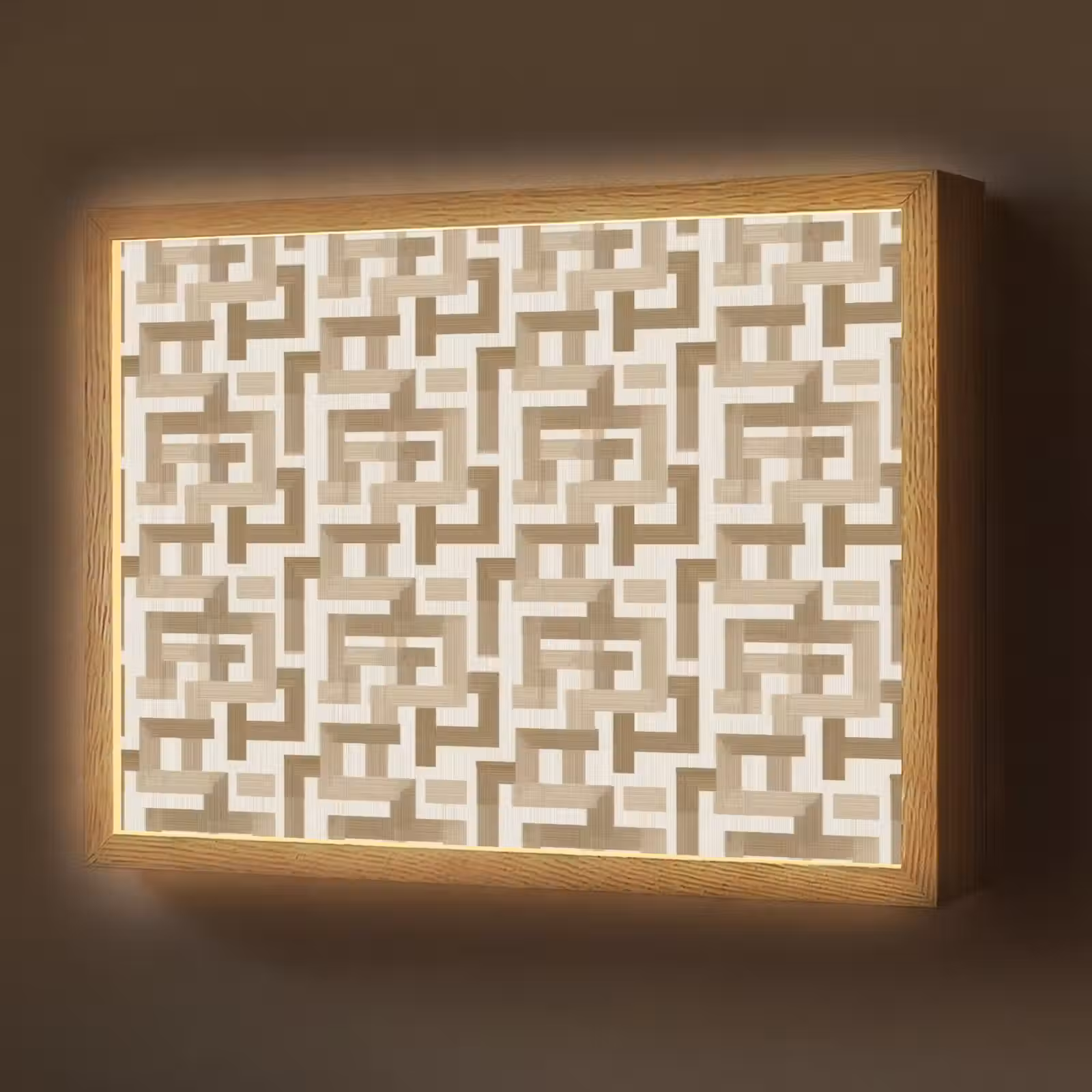 Lightbox - Wandlamp - Geometrisch - Retro - Bruin — 1