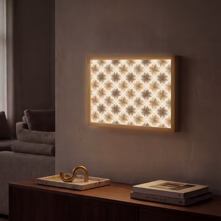 Lightbox - Wandlamp - Geografisch - Patroon - Bruin — 2