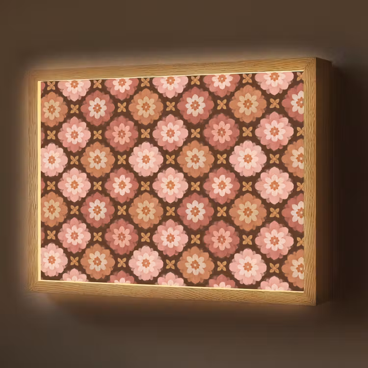 Lightbox - Wandlamp - Geometrisch - Bloemen - Kleurrijk — 1
