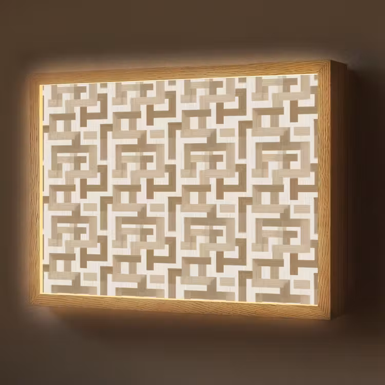 Lightbox - Wandlamp - Geometrisch - Retro - Bruin — 1