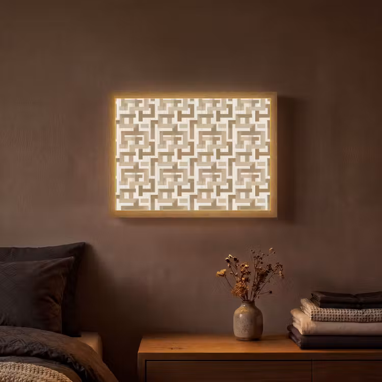 Lightbox - Wandlamp - Geometrisch - Retro - Bruin — 3