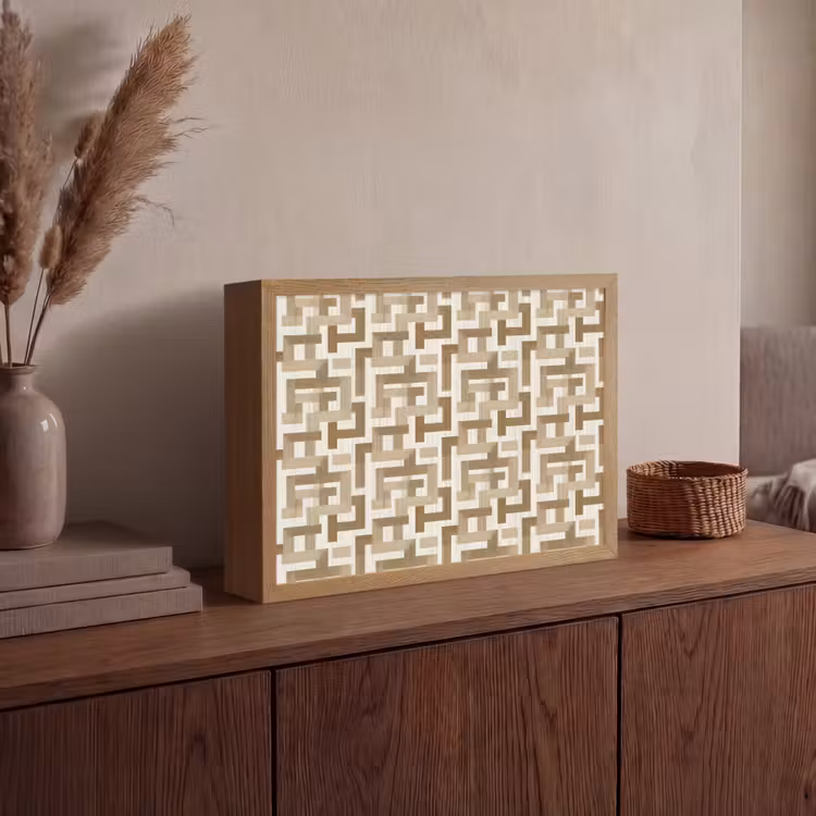 Lightbox - Wandlamp - Geometrisch - Retro - Bruin — 4