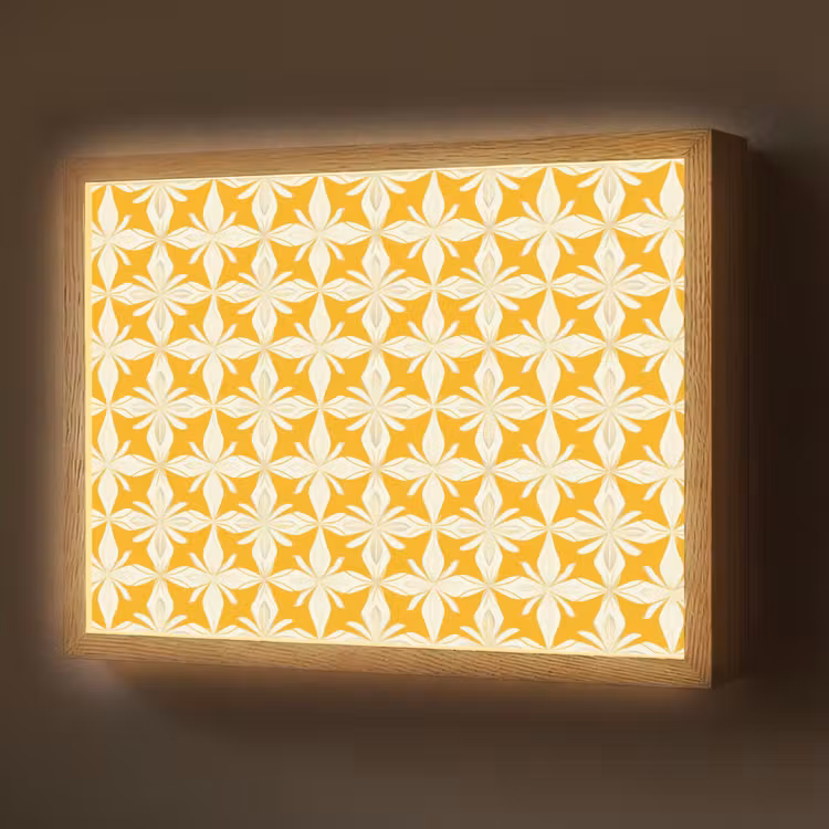 Lightbox - Wandlamp - Patroon - Retro - Geel — 1