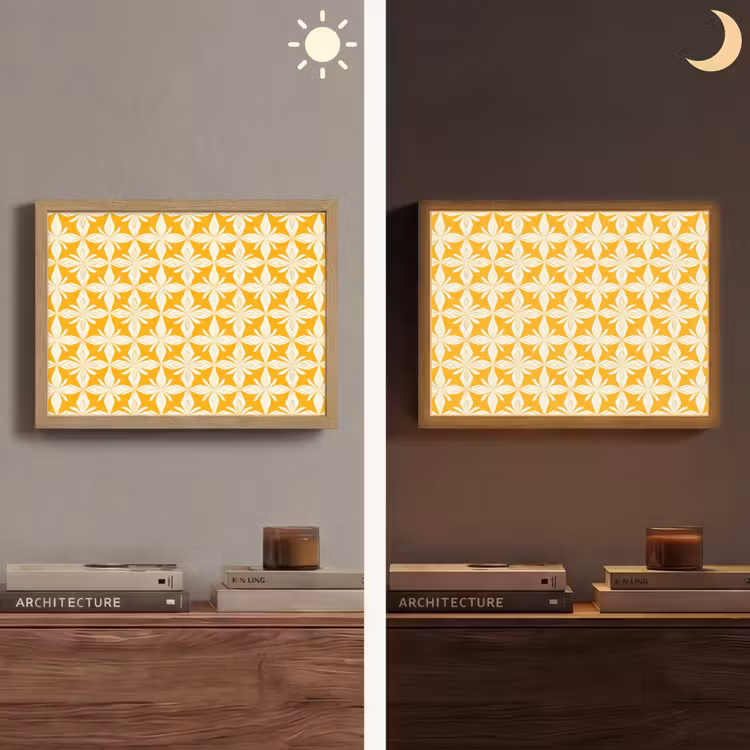 Lightbox - Wandlamp - Patroon - Retro - Geel — 6