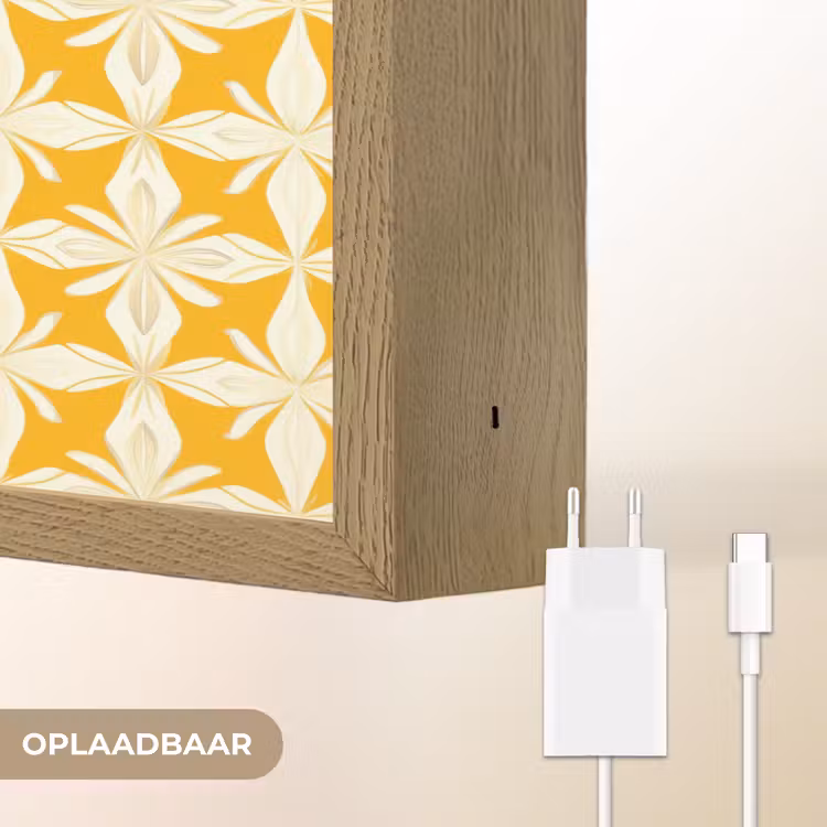Lightbox - Wandlamp - Patroon - Retro - Geel — 7