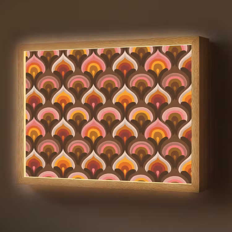 Lightbox - Wandlamp - Patroon - Retro - Kleurrijk — 1